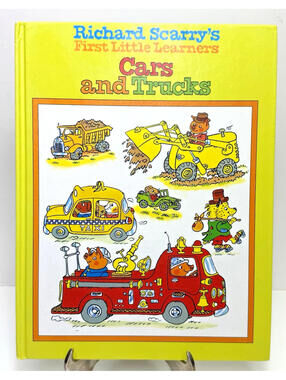 Vtg Richard Scarry First Little Learners Cars Trucks Hardcover Book 1995 kids